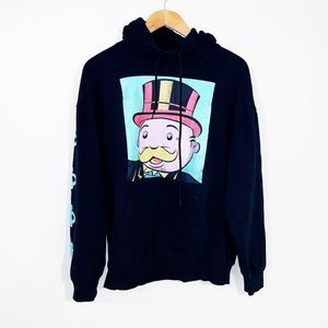 monopoly | Tops | Monopoly Black Graphic Hoodie Size Xl | Poshmark